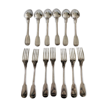 6 silver metal cutlery mesh model