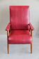 Fauteuil vintage en skaï rouge