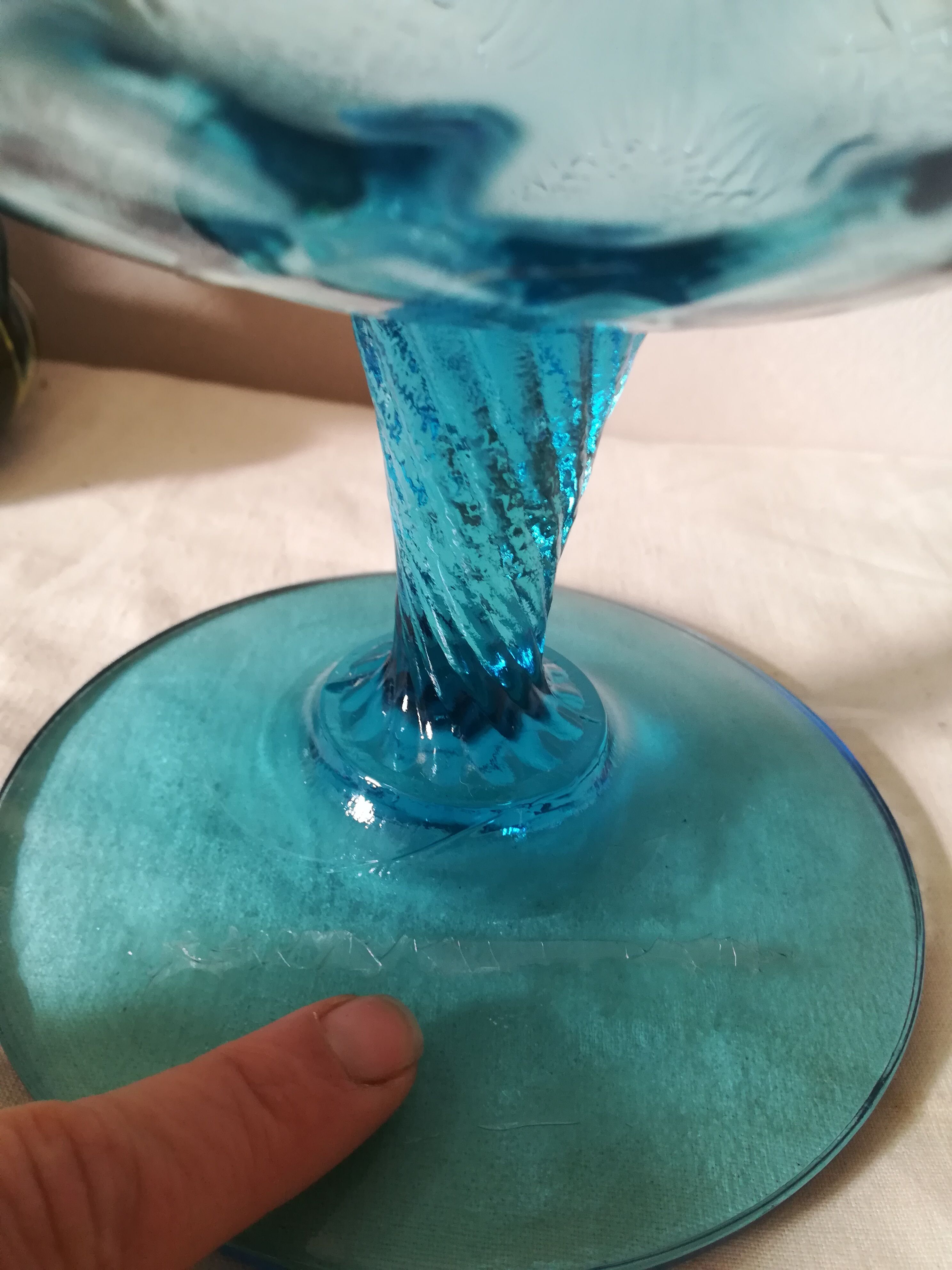 Empoli blue glass cut