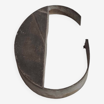 Metal letter C 1930s Height 25 cm