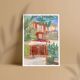 Illustration "Upper town of Porto-Vecchio" A4