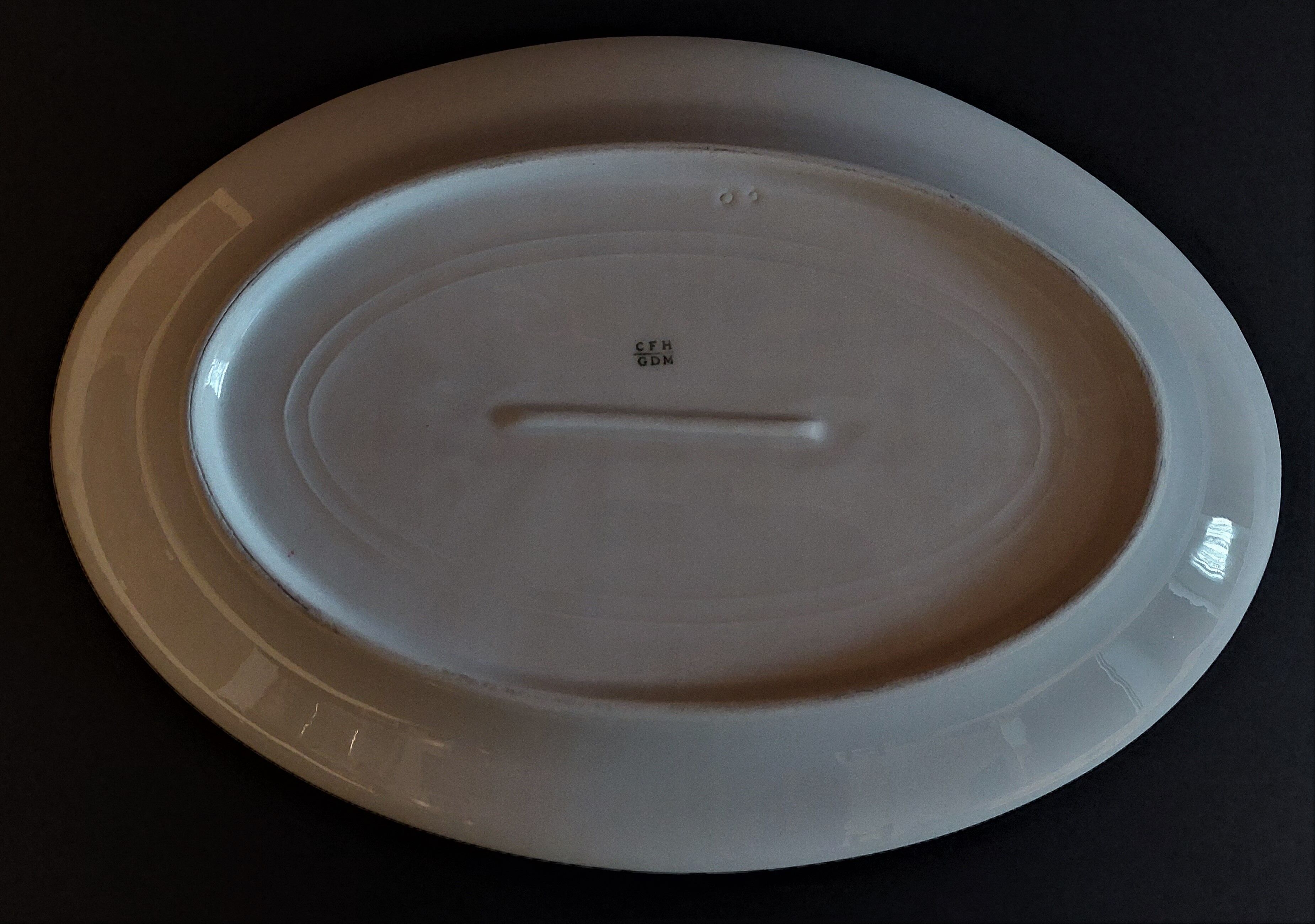 Limoges porcelain oval serving dish Haviland Morel CFH GDM 1900