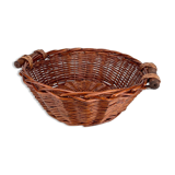 Round basket in braided wicker