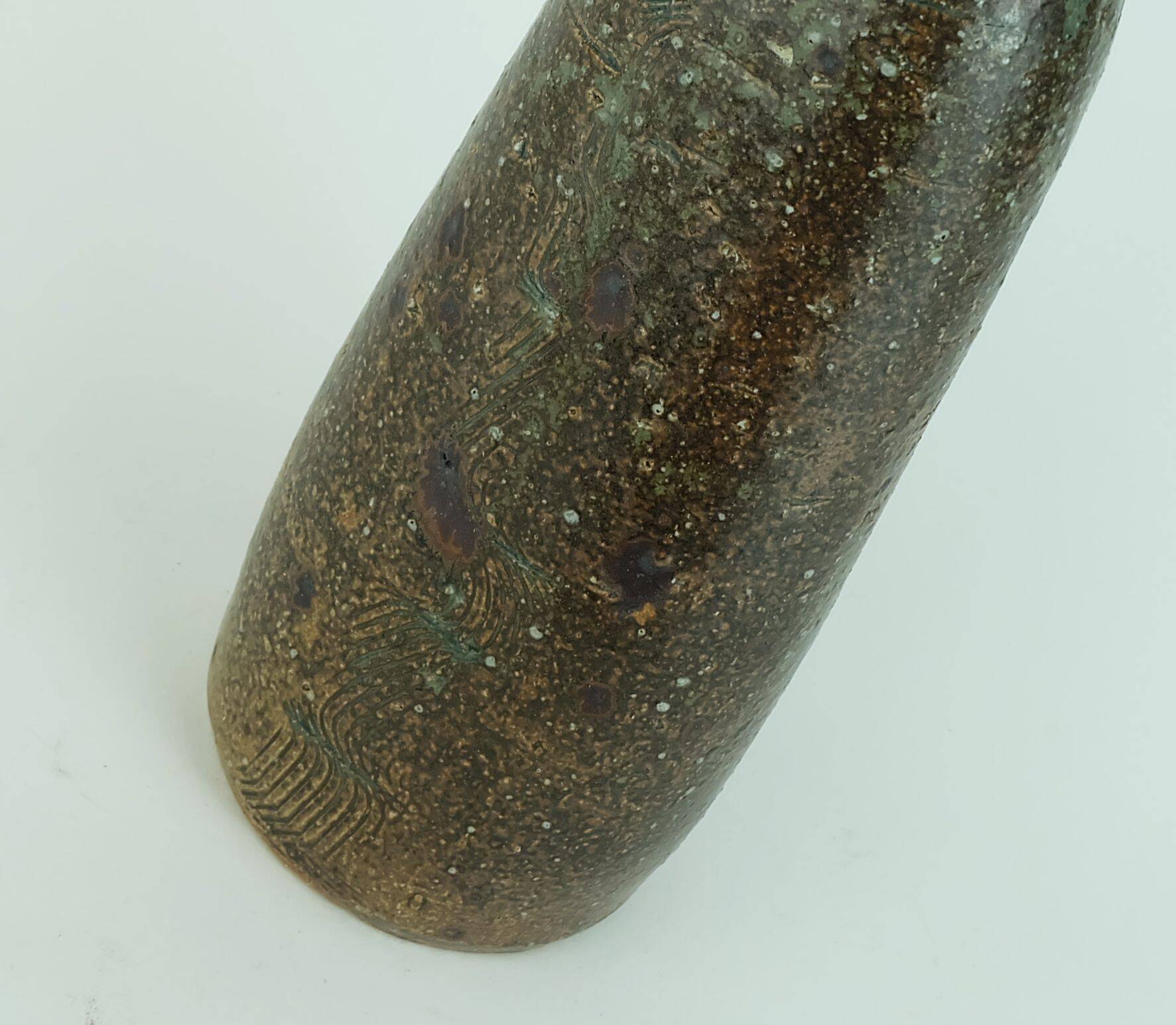French stoneware bottle vase la borne  hand-made 1960s 70s studio ceramic