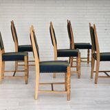 1970s, set 6 pcs of Danish dinning chairs, original good condition, furniture wool.