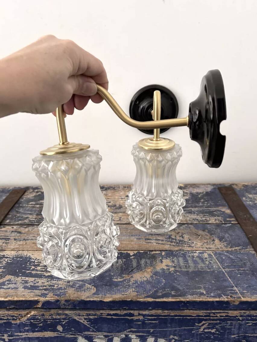Art Deco glass wall lights