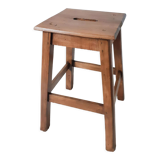 Antique solid wood stool, antique French