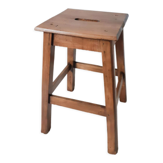 Antique solid wood stool, antique French