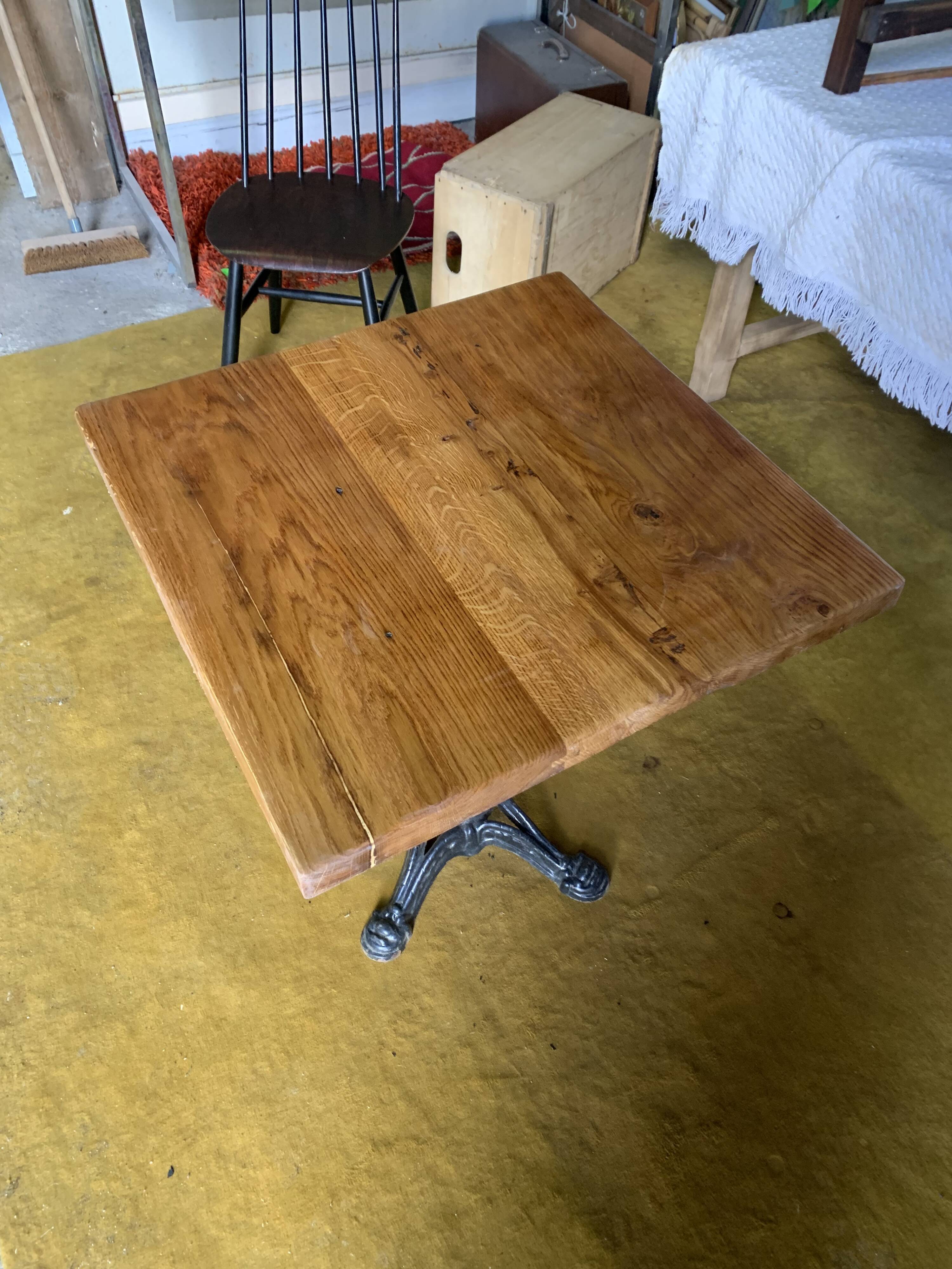 Raw wood bistro table