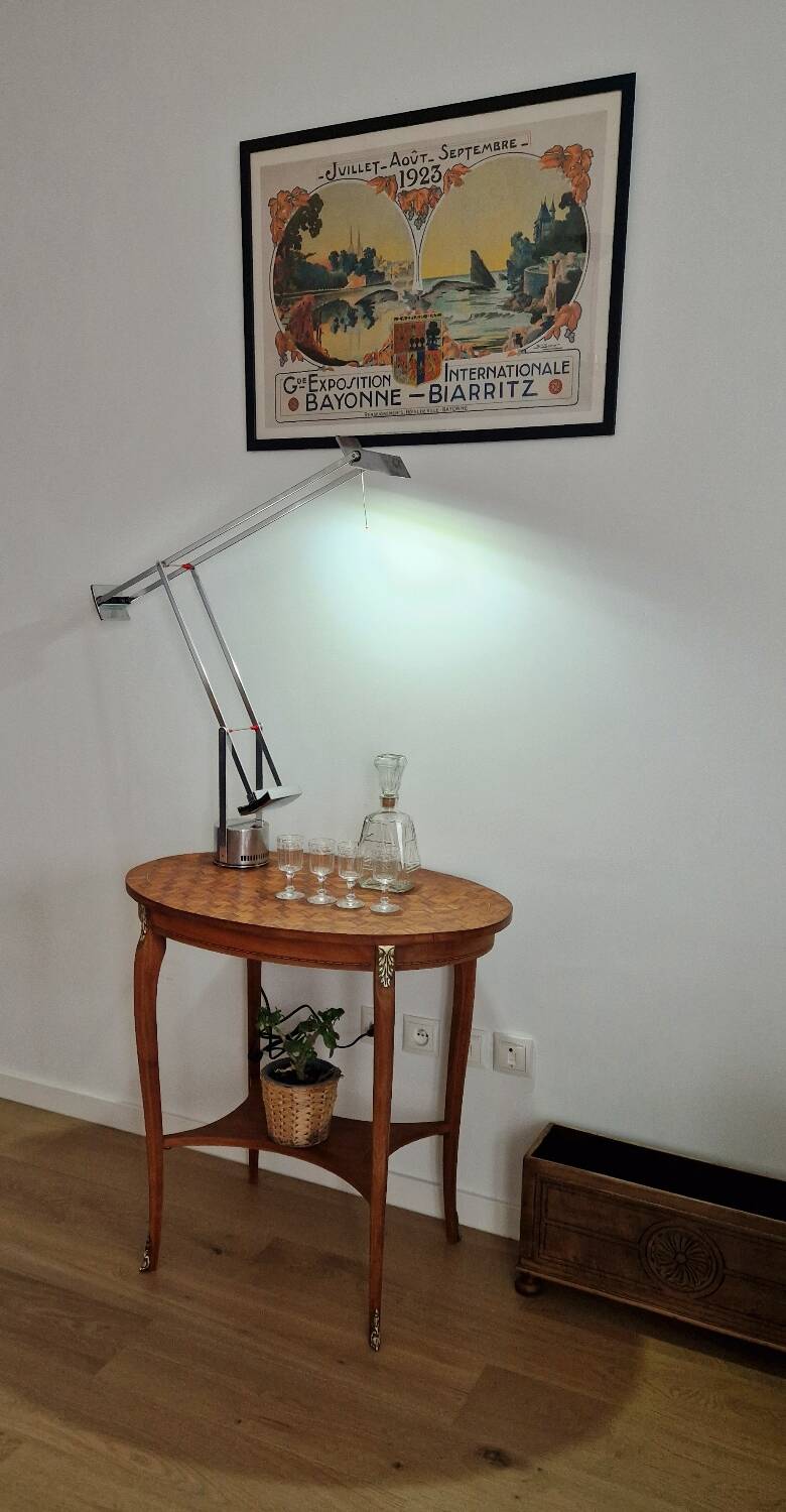 Mid-20th century marquetry pedestal table