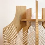 Suspension fil et bois des années 60-70.