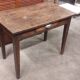 Small rustic children's table in old oak wood with drawer and shell handle