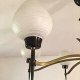 Lustre moderniste aux 6 flambeaux 1950