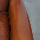 Classic brown sheepskin armchair