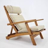 Hans J. Wegner Oak Reclining Lounge Chair Model AP71, Denmark 1968