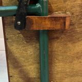 Folding wood and metal school desk