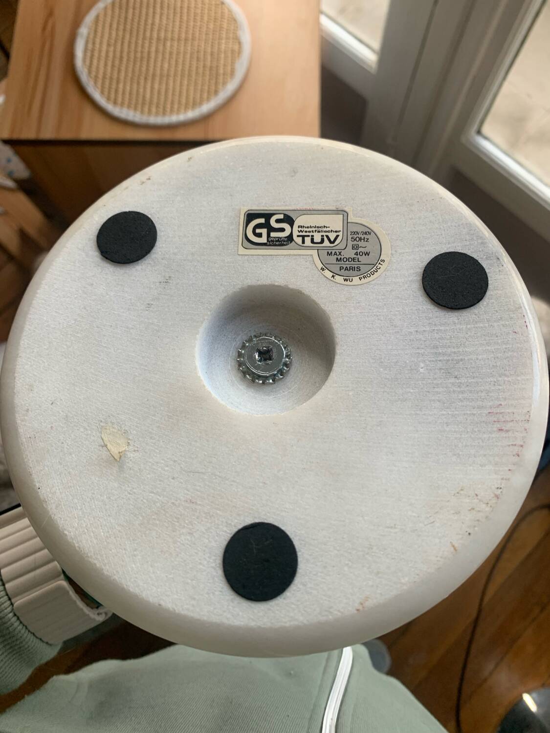 Vintage 70s chrome and marble lamp