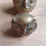 Pair of brass owls