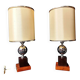Pair of Lamps by Maison Barbier in Steel and Bakelite/Fawn Resin, 1960s-1970s