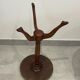 Brass gallery pedestal table, side table legs tripod shoe shape