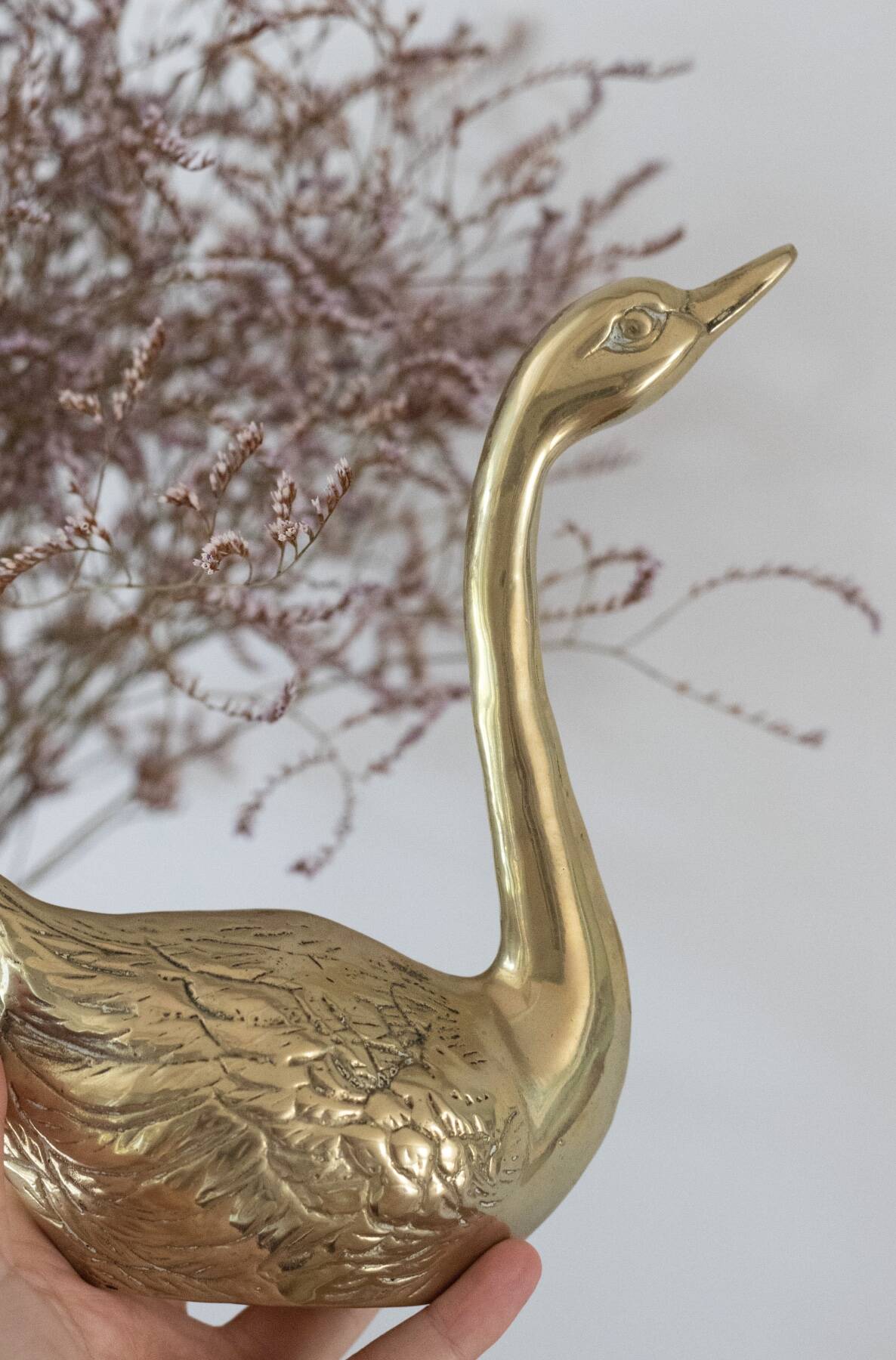 Vintage Brass Swan