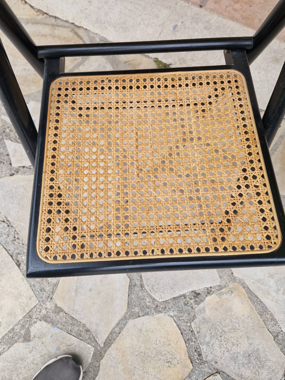 Vintage cane folding chair