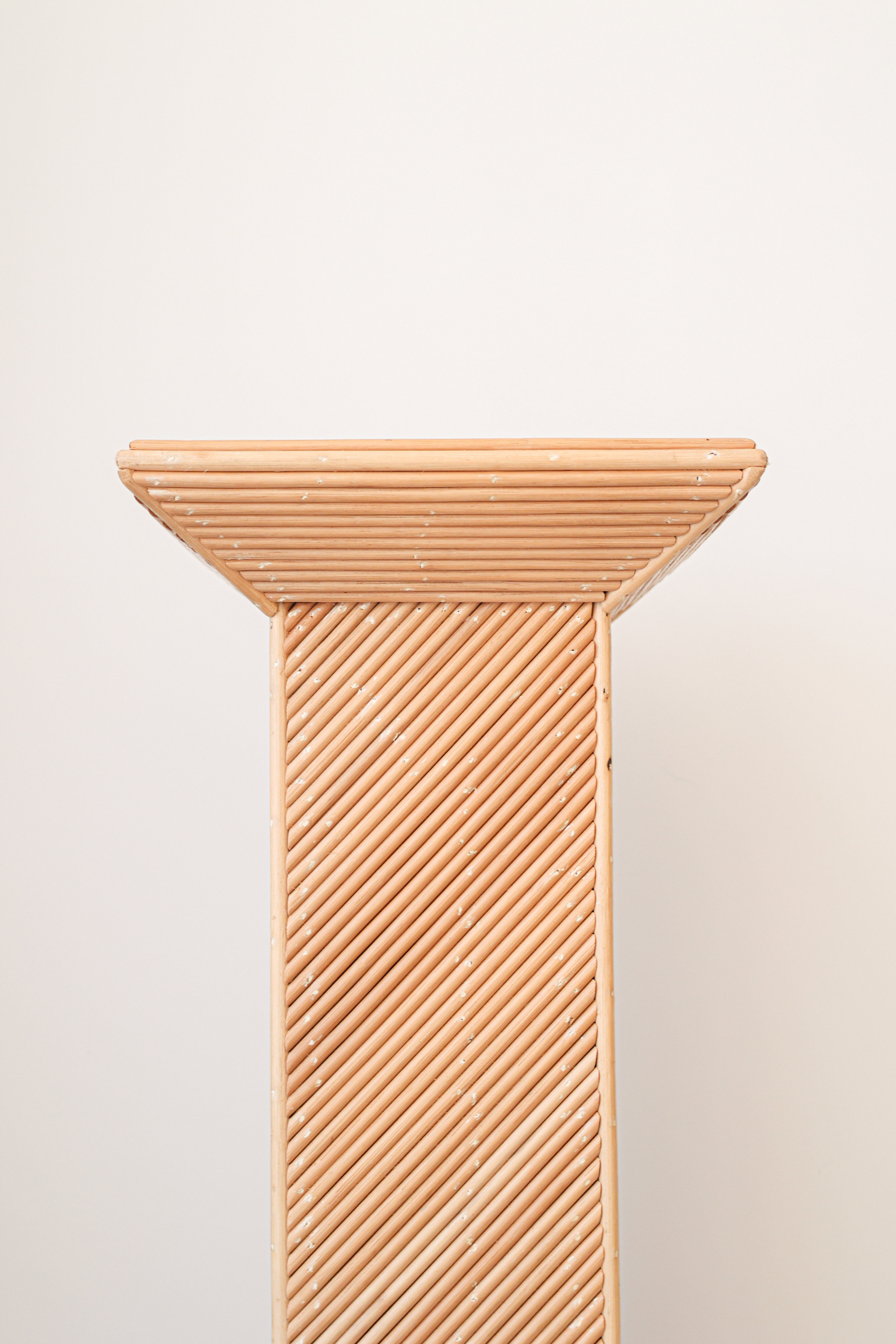 Vintage rattan pedestal, 1980s.