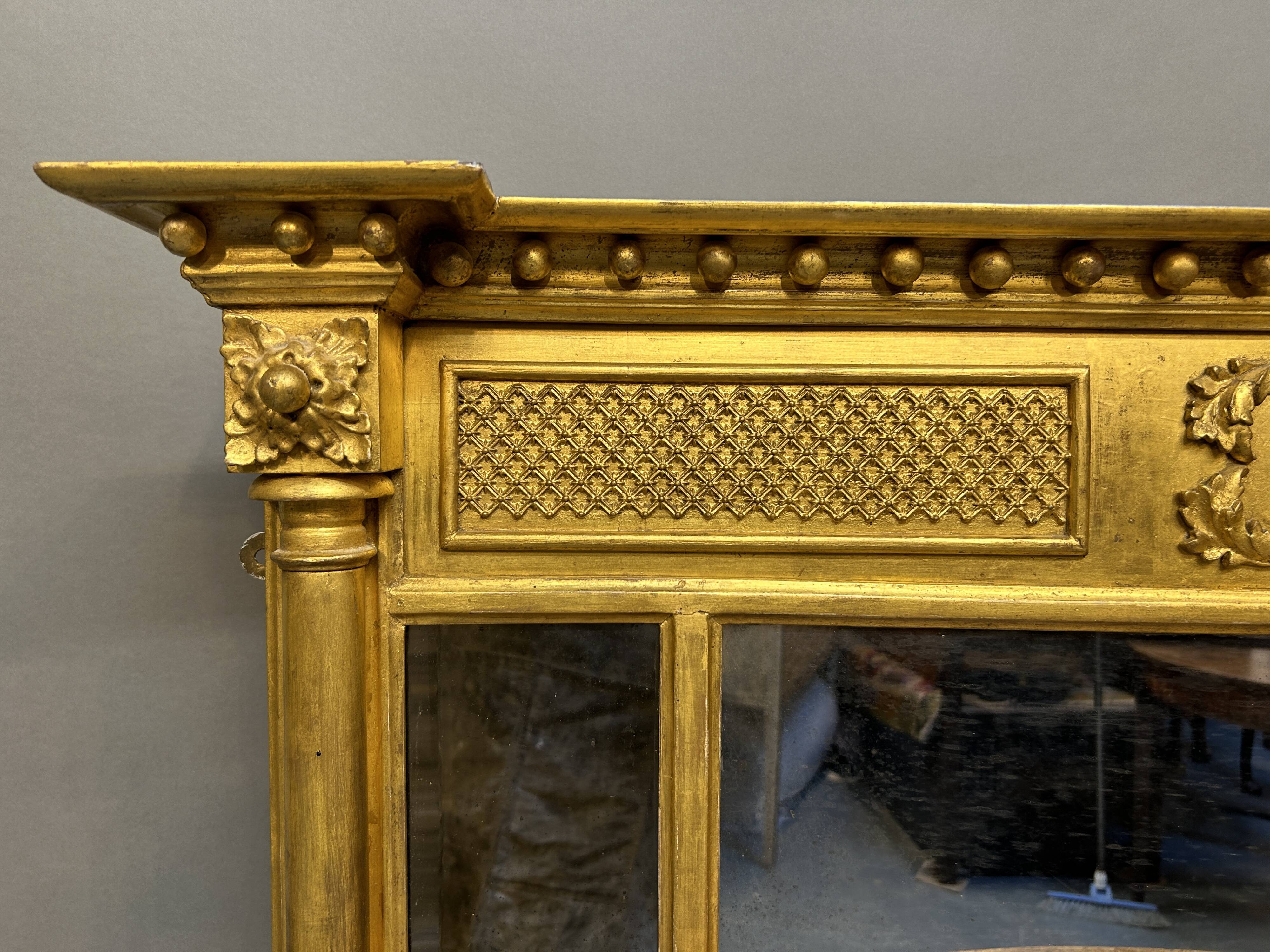C19th Gilt Overmantle mirror