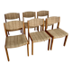 Lot of 6 vintage style Baumann wooden textile chairs.