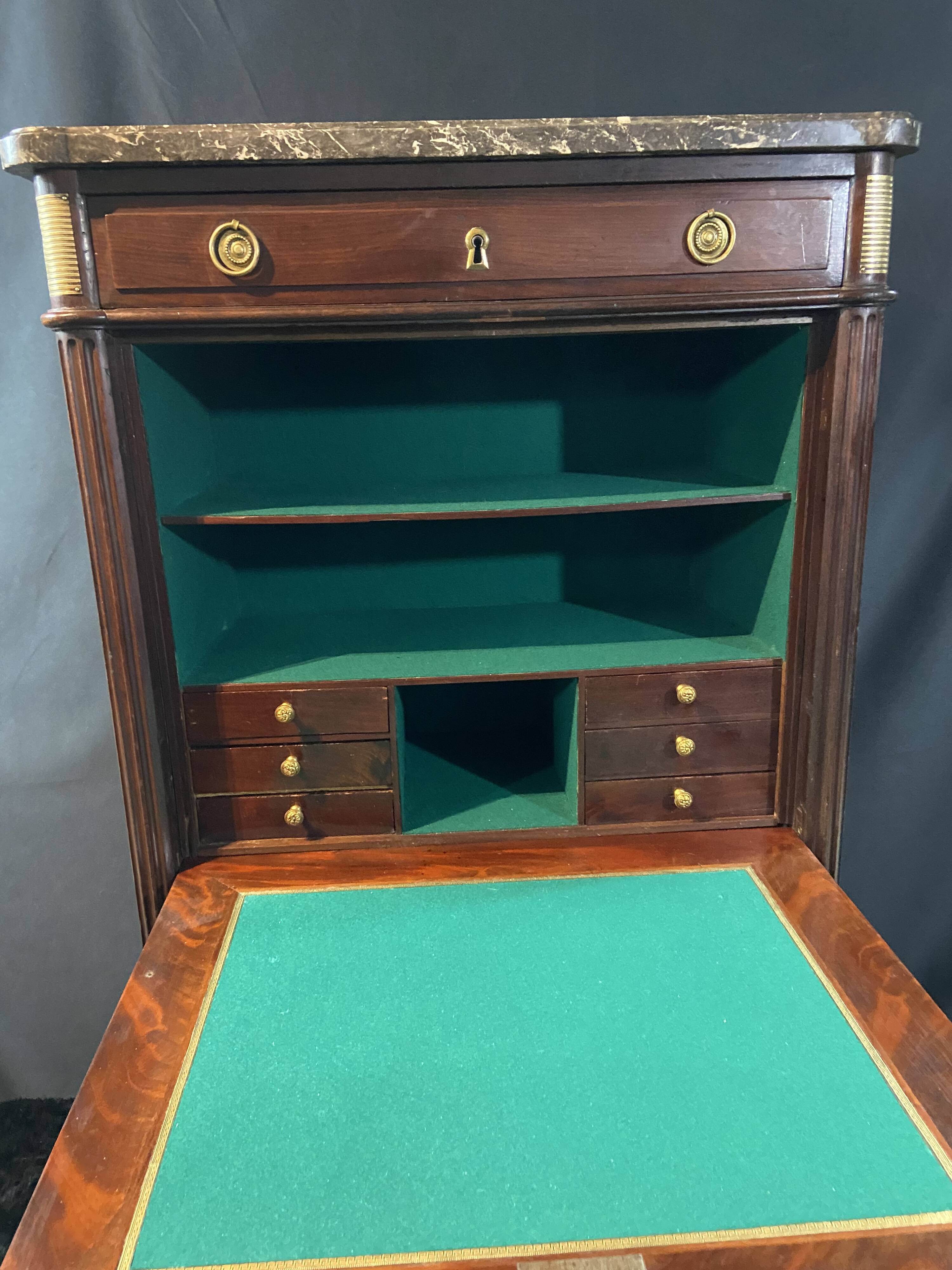 18th-century solid mahogany Louis XVI secretary