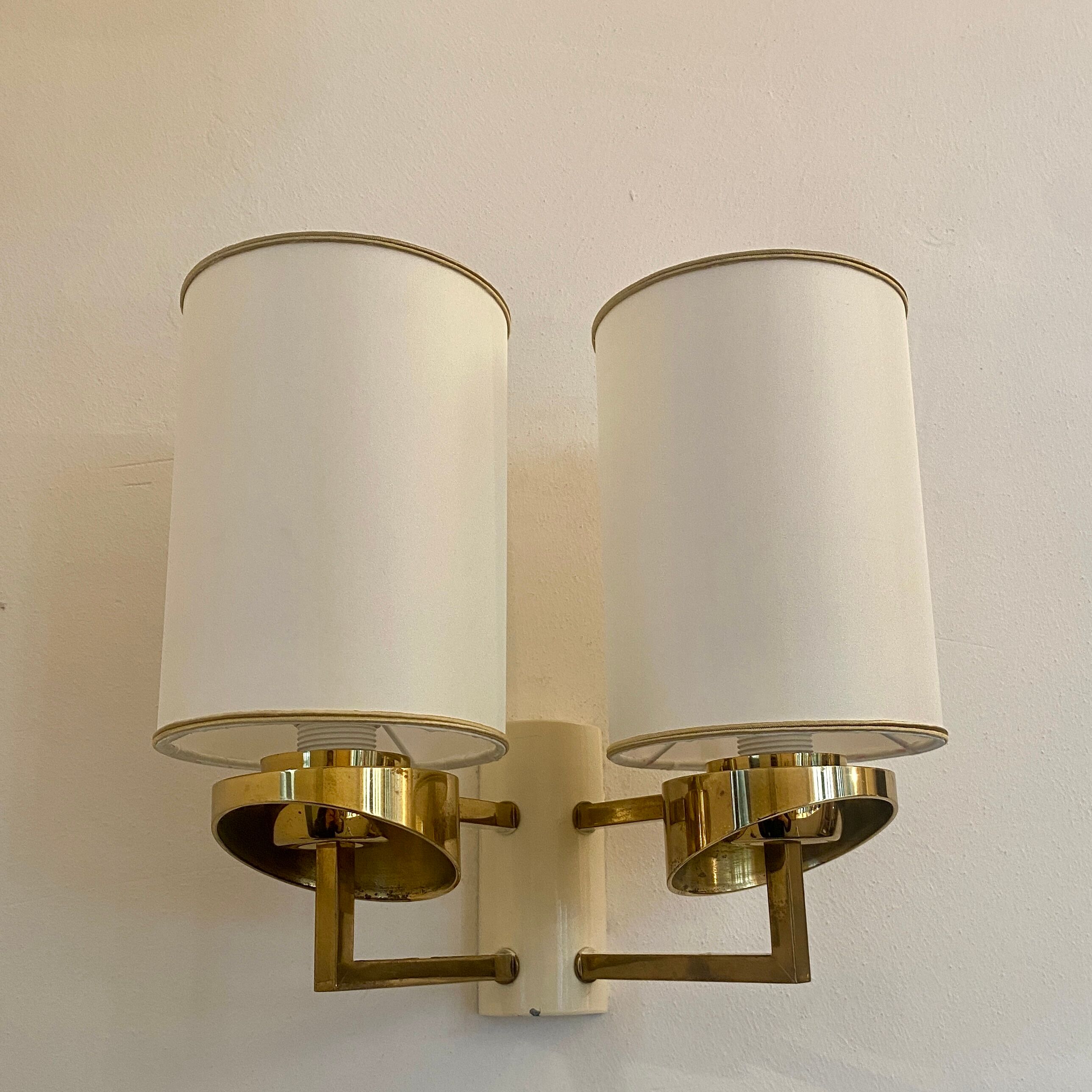 Double lighting wall lamp in brass year 1960