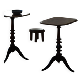 Pair of English side tables / pedestals, walnut, mid-century, 1940s.