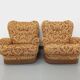 Set of 2 vintage armchairs in floral fabric with fringes from the 60s 70s