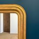 Louis-Philippe beaded mirror gilded with gold leaf, mercury glass, 138cm/103cm