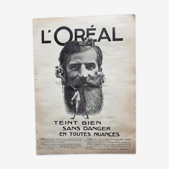 Page publicitaire de L'Oreal pour homme année 1940