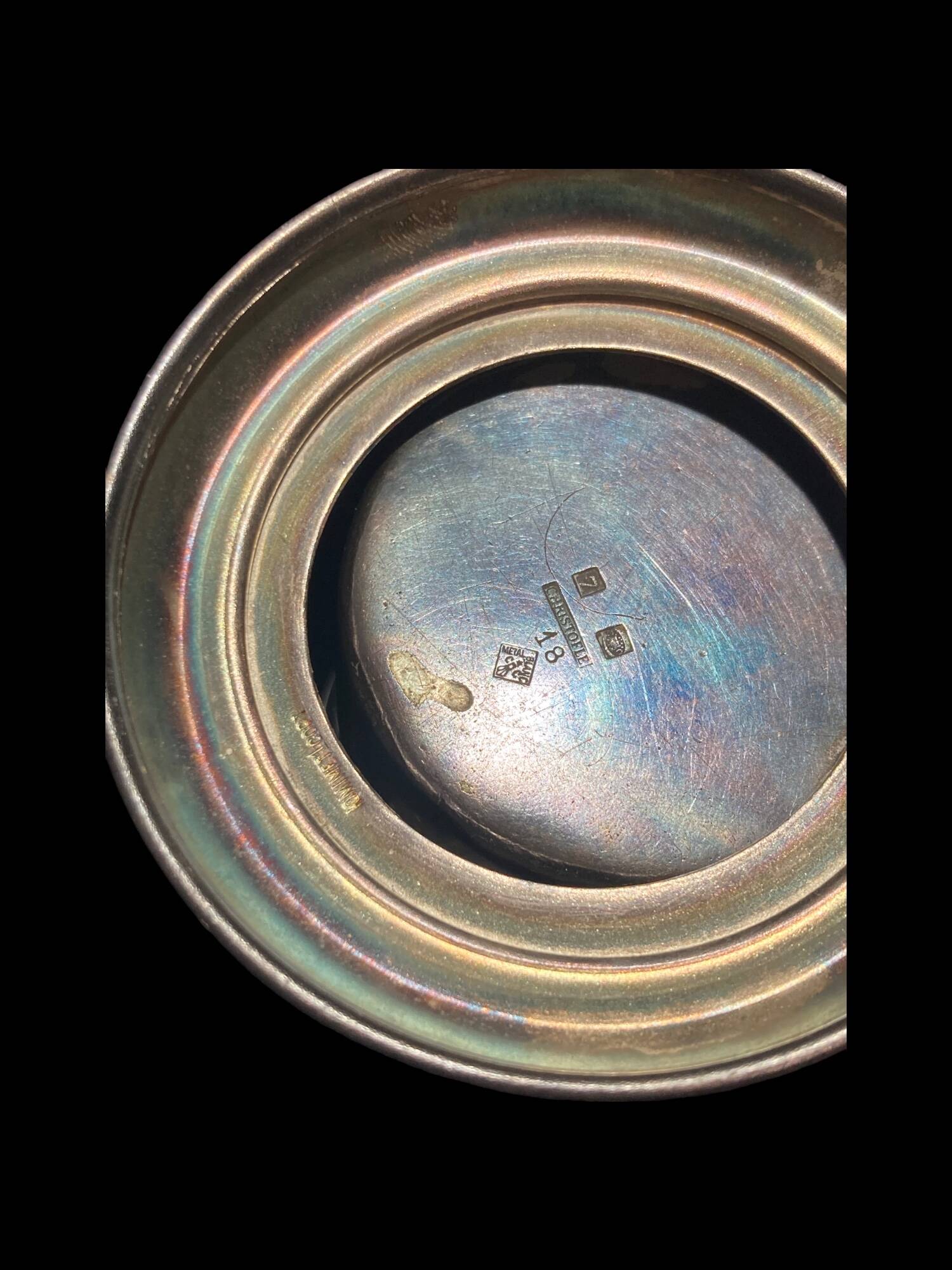 Two silver-plated glasses