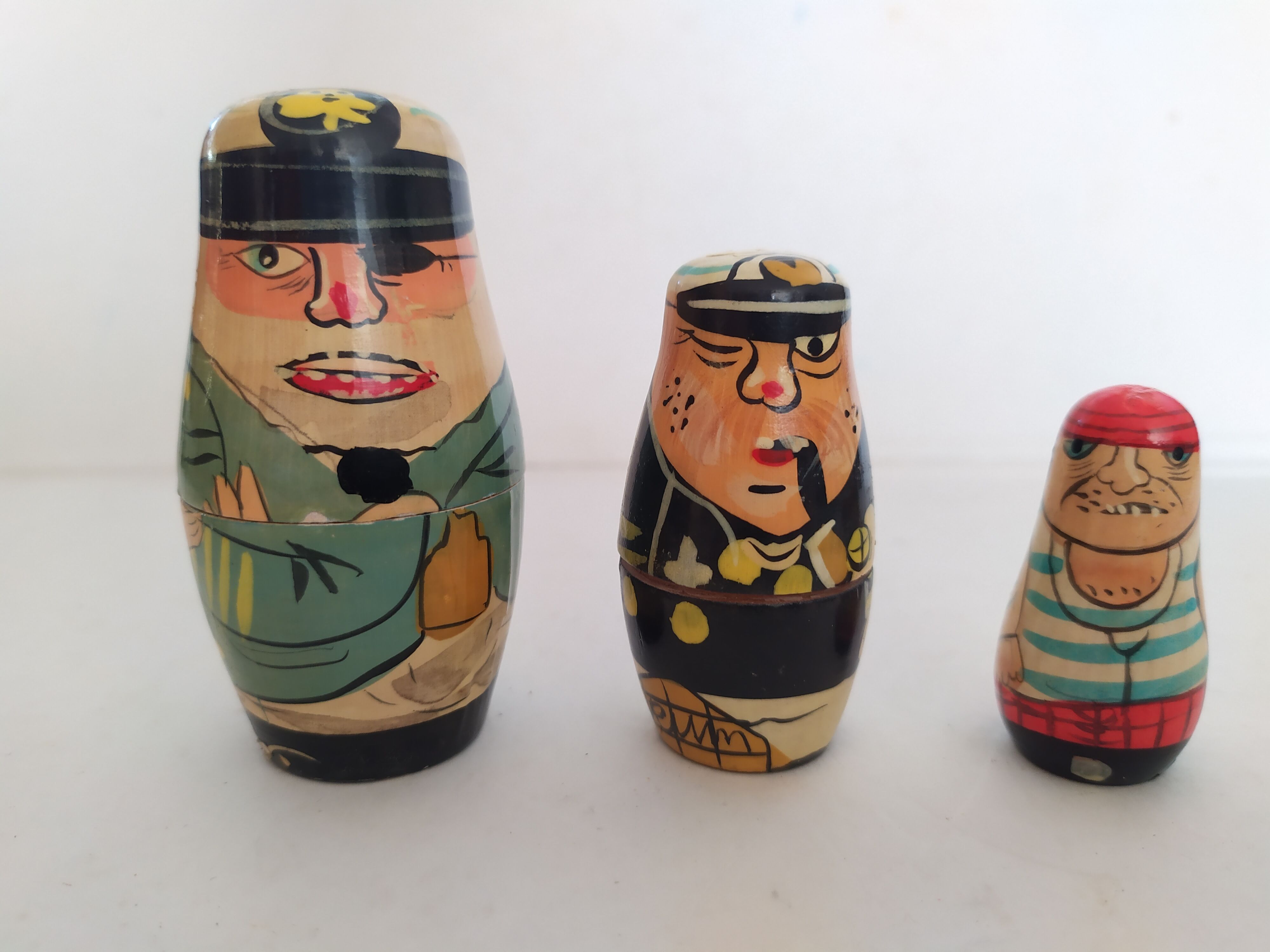 sailors russian dolls made of old wood