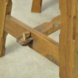 Vintage brutalist oak handmade farmhouse dining chairs, 1930s