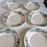 Set of 6 deep plates in Terre de fer, Lutece Longchamp model