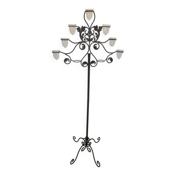 Large black wrought iron floor candelabrum (H150 cm) – Classic & Roman style