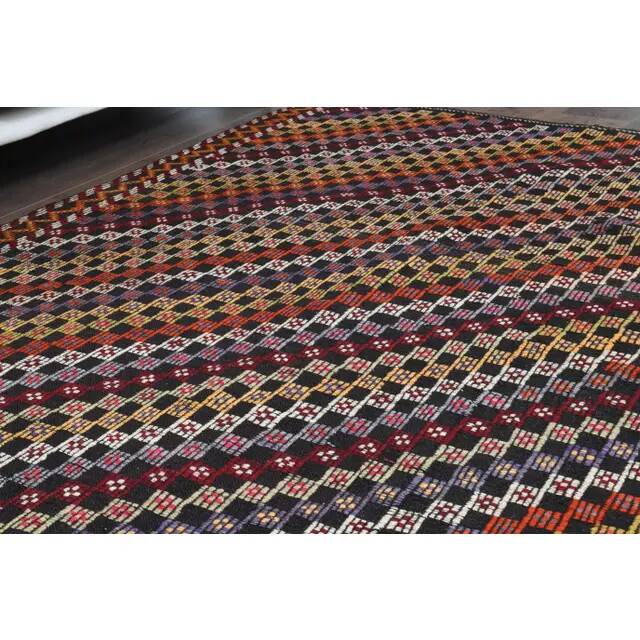 1970s vintage Turkish Oushak handmade wool cotton brown area rug 182x289