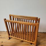 Light wood magazine rack