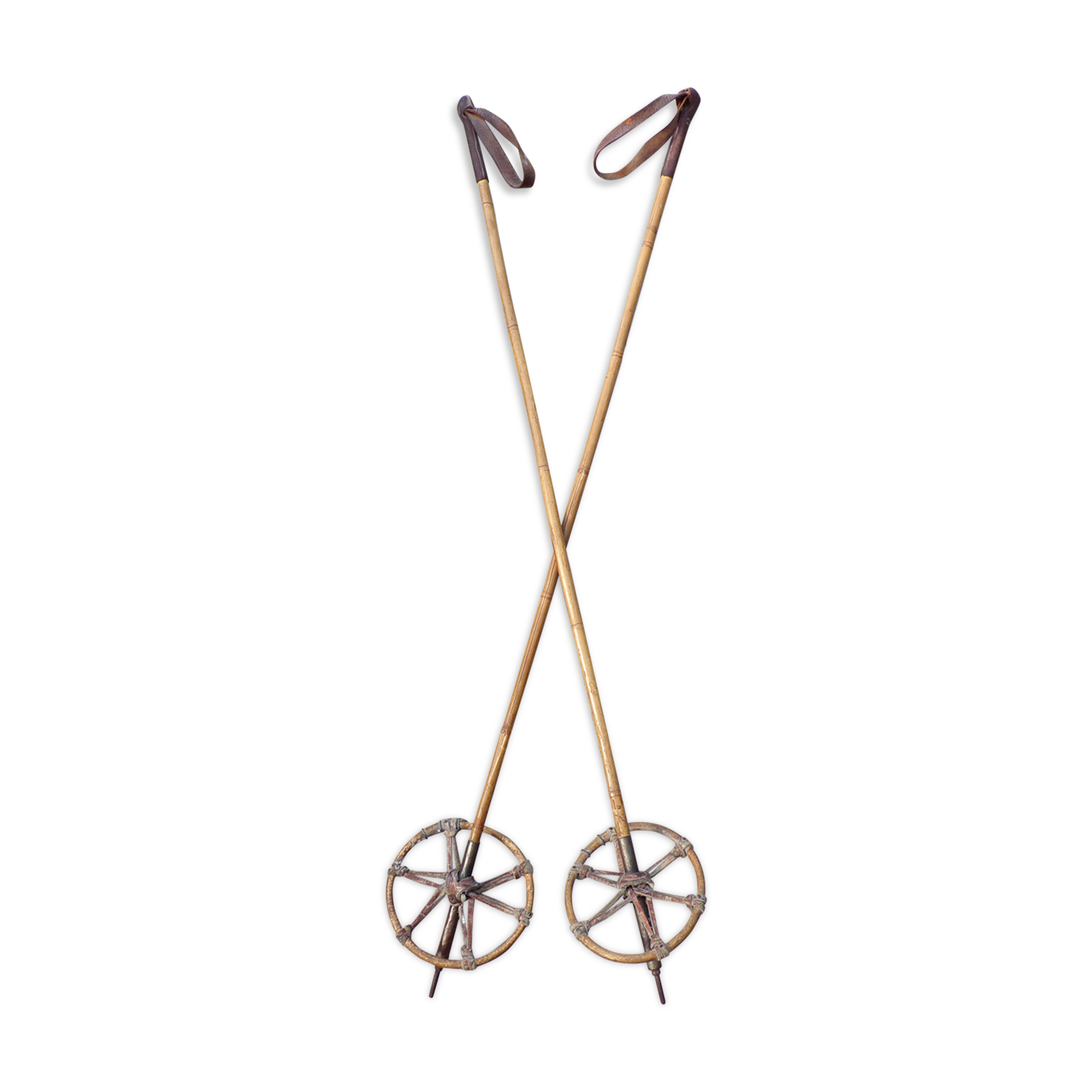 Vintage bamboo ski sticks