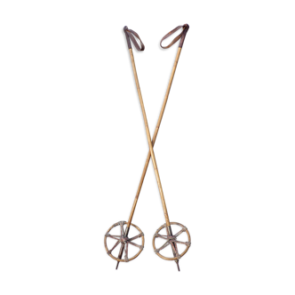 Vintage bamboo ski sticks