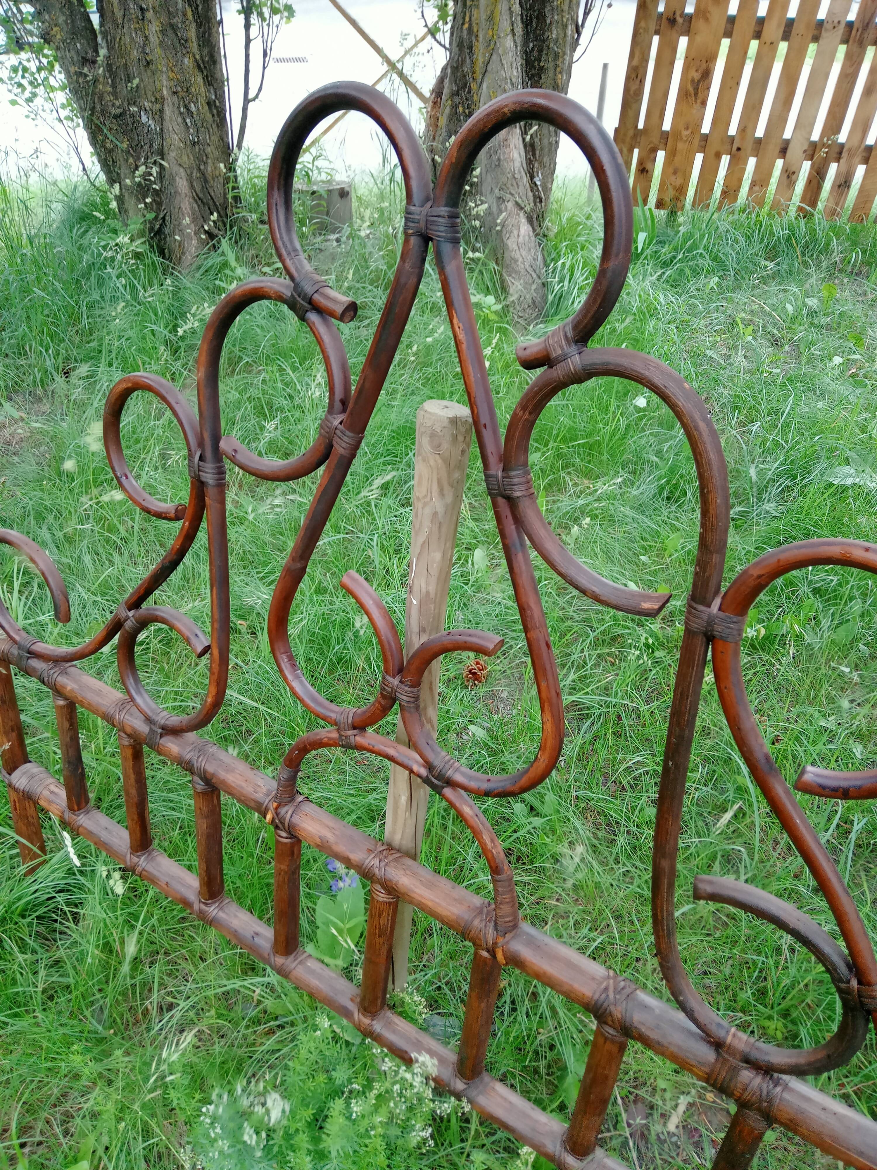 Curved wooden headboard