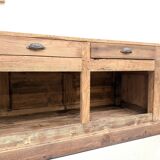 Very large pine trade counter, circa 1920.