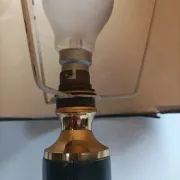 Vintage table lamp base from the 1970s/1980s in leather - in working condition.