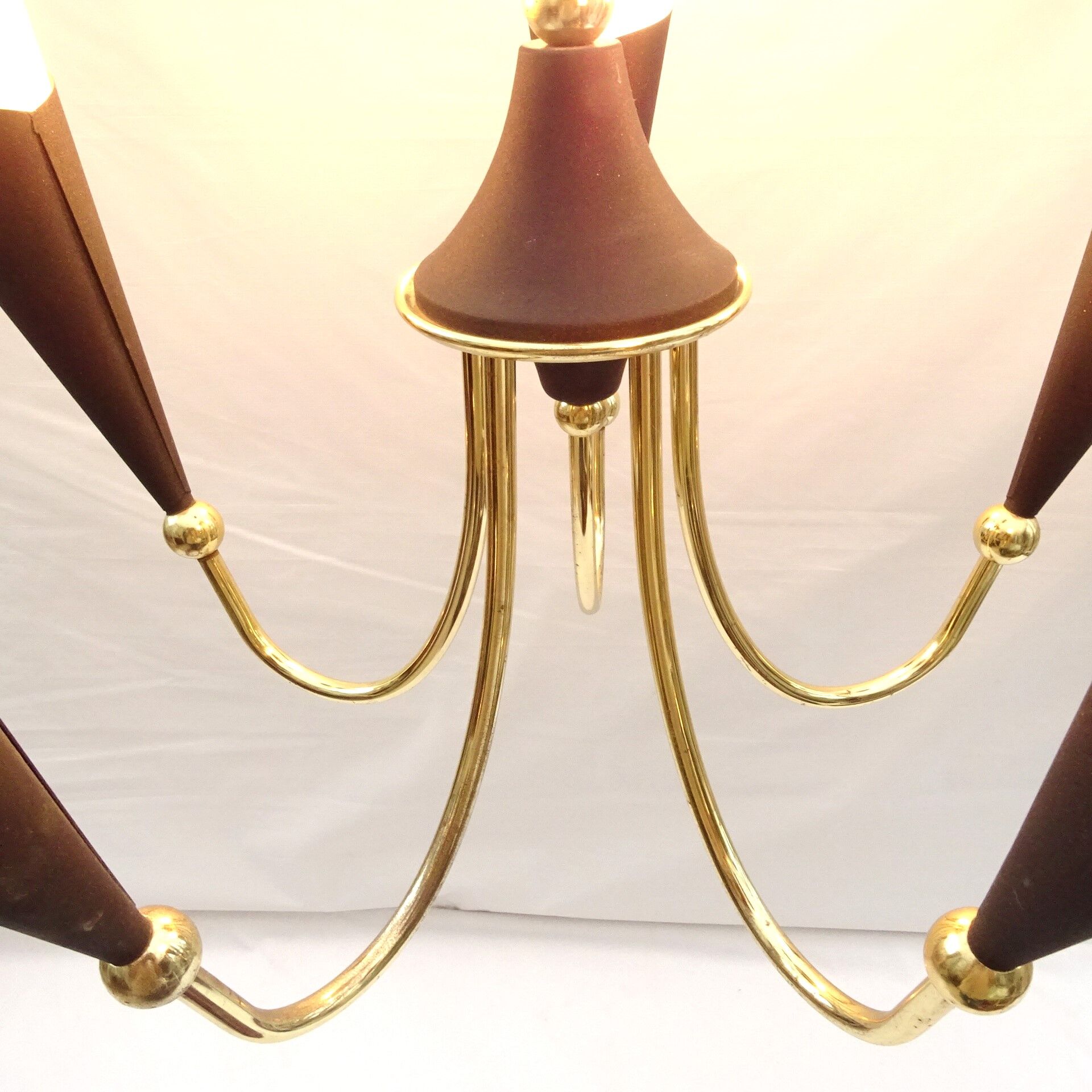 5-branched chandelier cone shaped abat jour