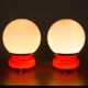 Paire de lampes de table italiennes en verre de Murano Mazzega de style Space Age