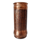 Vintage brutalist umbrella stand in hammered copper with a wood effect.